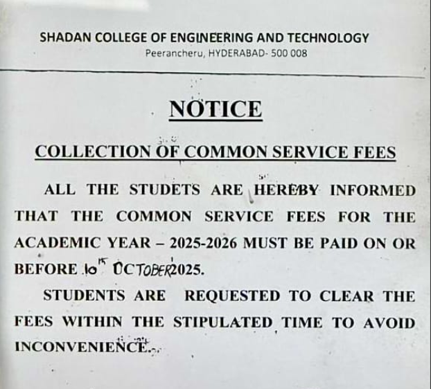 Common Service Fees Notice