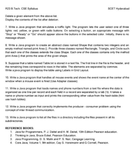 OOPS Lab Syllabus Part 2